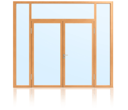 Rahmentüren im Glaswandsystem für Innenanwendung 2-flügelig